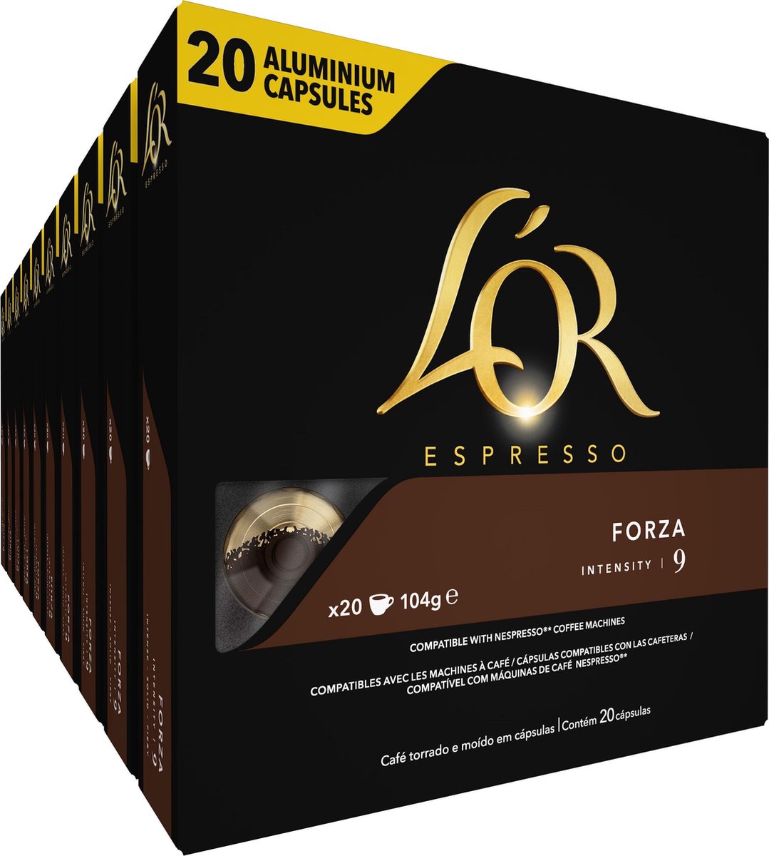 L'OR Espresso Forza Koffiecups - Intensiteit 9/12 - 10 x 20 capsules | bol.com