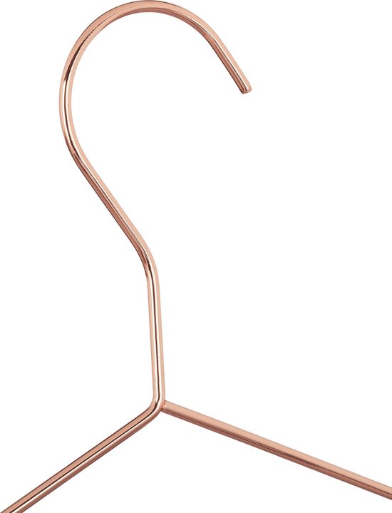 Lada neef Hoogte Relaxdays kleerhangers rosé goud - 10 stuks - kledinghanger - broeklat -  draadstaal - roze | bol.com