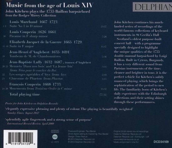 Harpsichord Music Age Of Louis Xiv