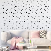 Zwarte muurstickers sterren (152 stuks) - leuk voor babykamer, slaapkamer, overal in huis als muurdecoratie, stickers stervorm zwart