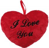 Sierkussen - Hart I Love You Valentijn - Rood - 22 Cm X 27 Cm