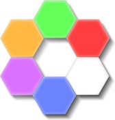 Modulaire Hexagon Touch LED lamp mozaiek - 6 stuks - Multicolor