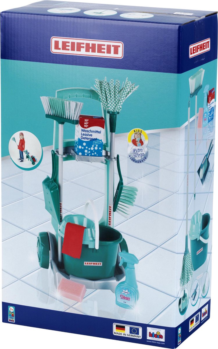 Klein Leifheit cleaning trolley - speelgoedschoonmaakset - groen vanaf 3 jaar |