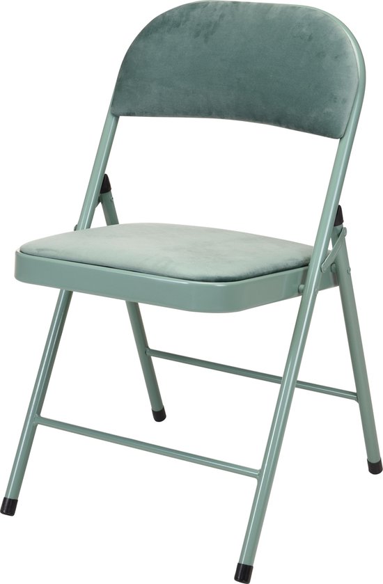 Vouwstoel velvet mint groen zitvlak en rug bekleed - stoel - tafelstoel -  klapstoel | bol
