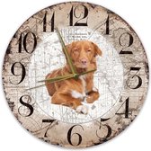 Houten Klok - 30cm - Hond - Nova Scotia Duck Tolling Retriever