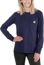 Carhartt Pocket Navy Long Sleeve Shirt Dames XL