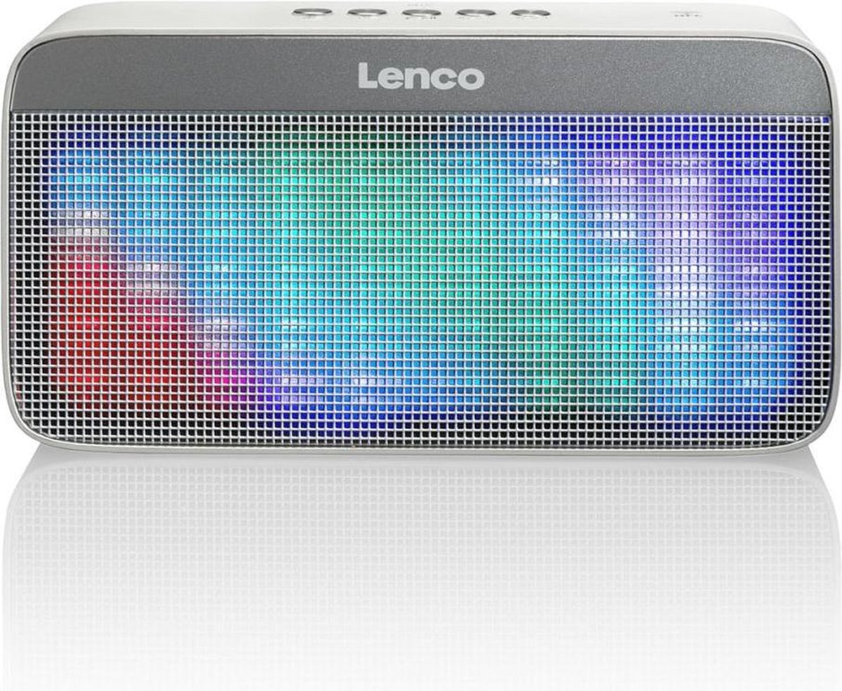 Lenco BT-200 - Bluetooth speaker met disco verlichting en NFC - Grijs