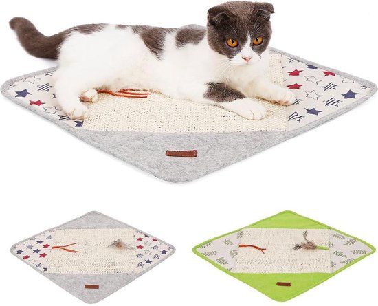 Krabmat voor katten - krabpaal toebehoren - speeltje voor katten - GRIJS |  bol.com
