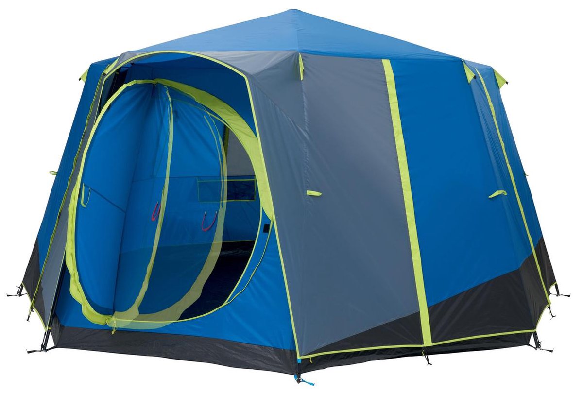 Coleman Octagon 8 - Familietent - 8 Persoons - Blauw/Lime