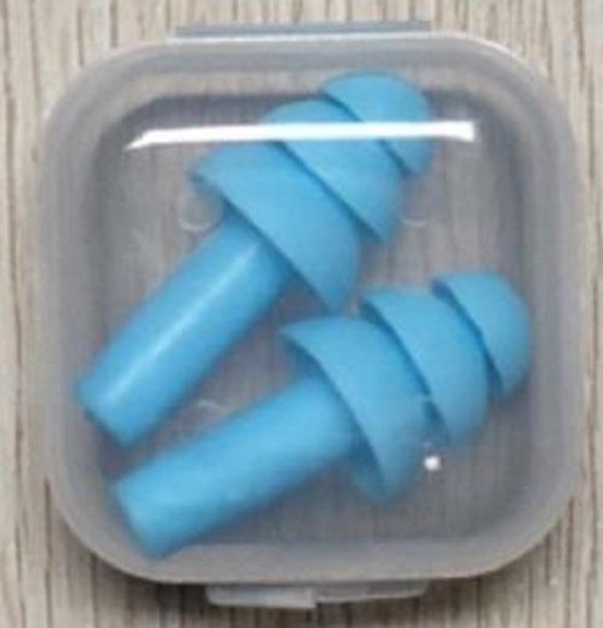 Oordoppen - Earplugs - Gehoorbescherning - Siliconen - Slapen - Reizen - Herbruikbaar - 2 stuks - Licht Blauw - Go Go Gadget