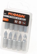 Fixman Bitset 1/4 "PZ 1 x 25 mm blister de 10 embouts