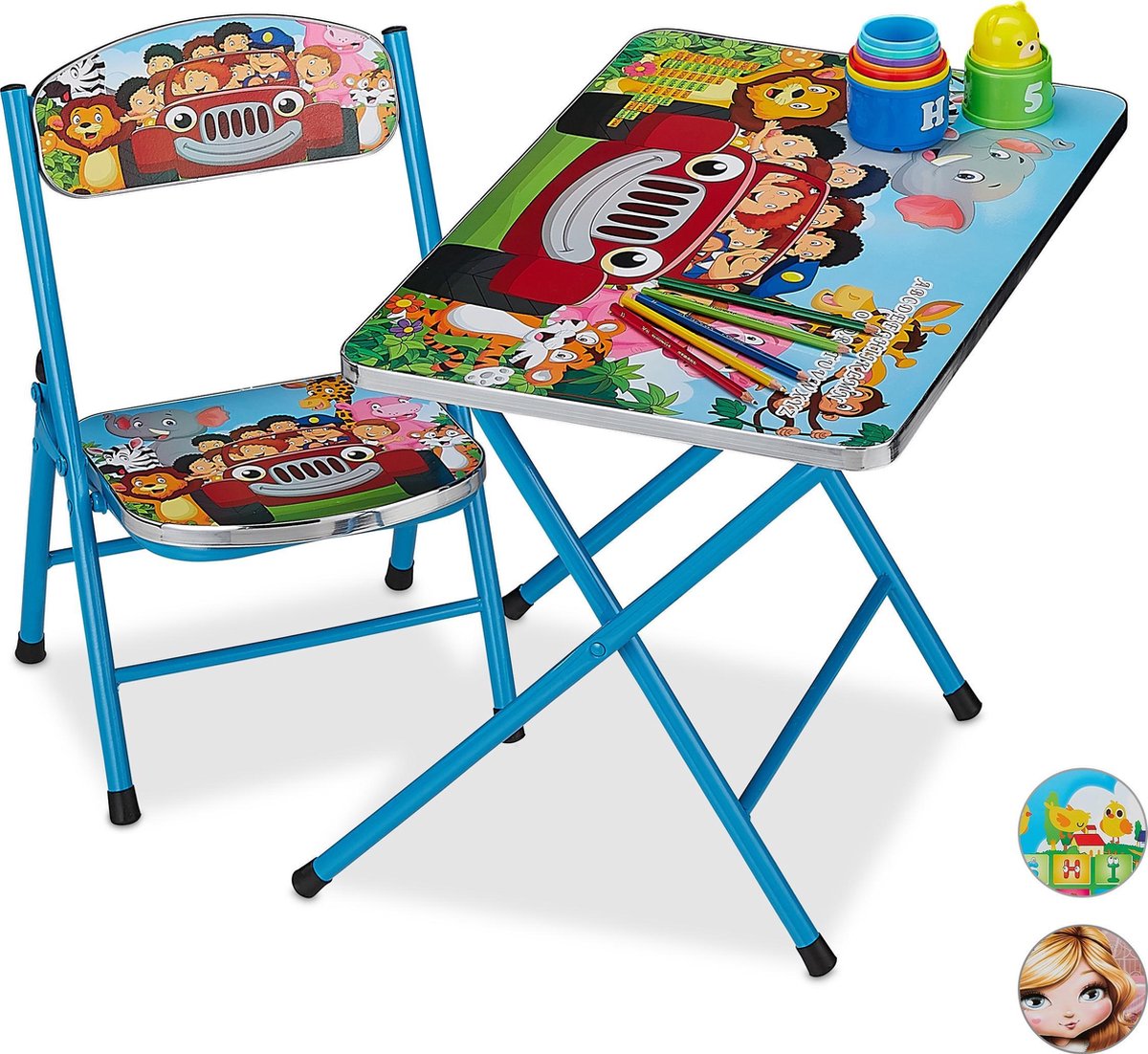 aankomen Kort geleden paddestoel relaxdays kindertafel en stoel - inklapbaar - kindertafeltje - binnen -  kinderstoel B | bol.com