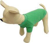 Shirt in het licht groen met mouw voor de hond. - XXS ( rug lengte 17 cm, borst omvang 24 cm, nek omvang 14 cm )