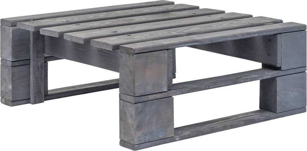 vidaXL Tuinhocker - pallet - hout - grijs