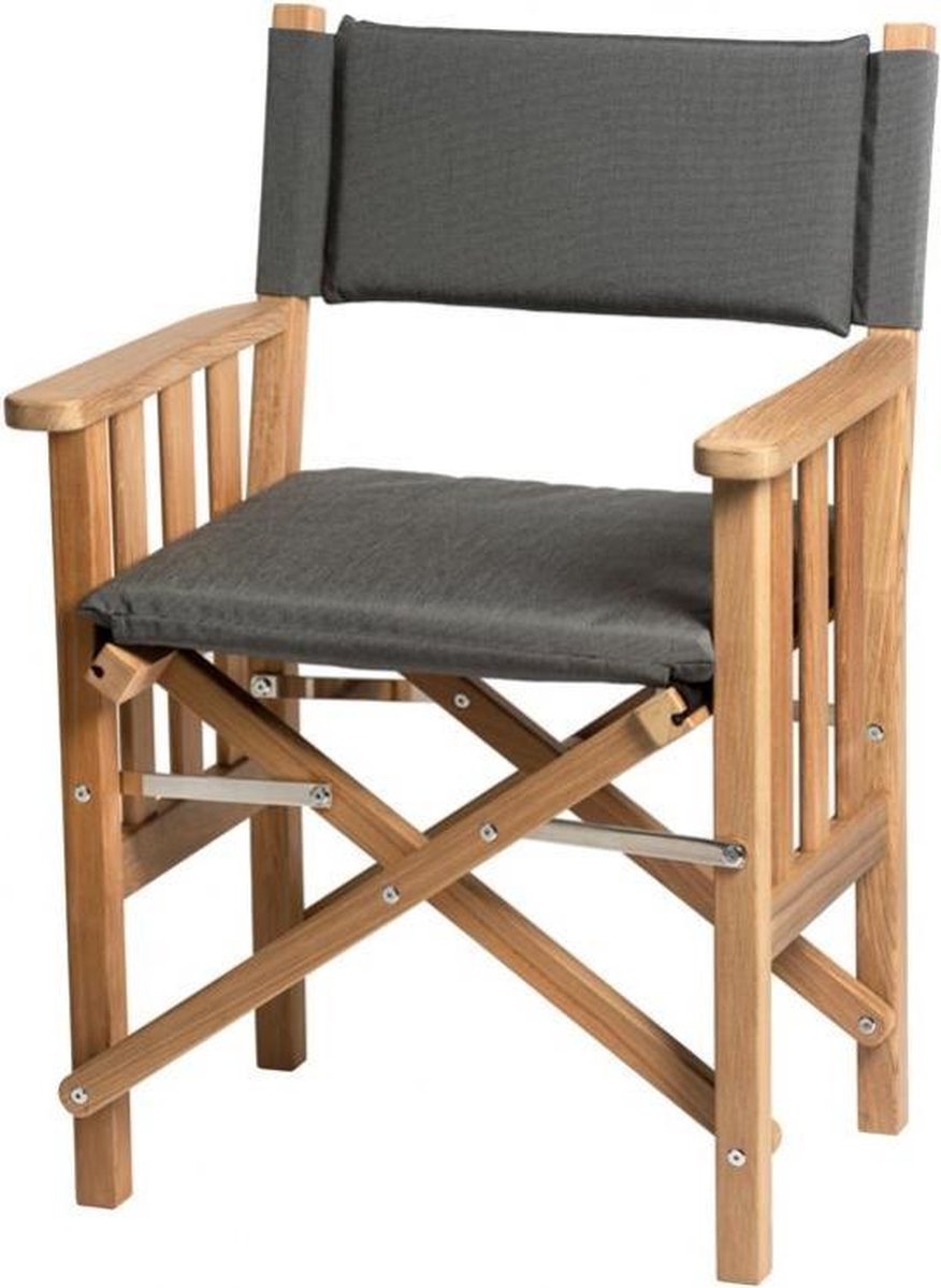 Regisseursstoel II Teak Premium met Forza Zwarte kussenset (Geolied)