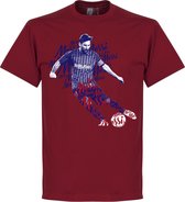 Lionel Messi Barcelona Script T-Shirt - Bordeaux - XL