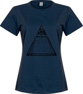 All Seeing Eye Dames T-Shirt - Navy - XL