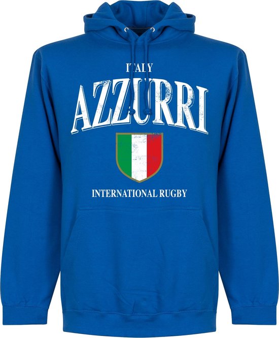 Italië Rugby Hoodie - Blauw - XL