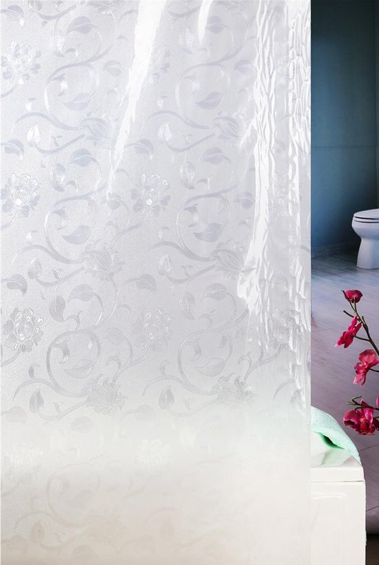in beroep gaan Broek capsule Papillon Douchegordijn Transparant 3D Bloemen - 180 x 180 cm. | bol.com
