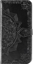 Mandala Booktype Motorola One Hyper hoesje - Zwart