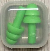 Oordoppen - Earplugs - Gehoorbescherning - Siliconen - Slapen - Reizen - Herbruikbaar - 2 stuks - Groen