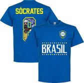 Brazilië Socrates 8 Gallery Team T-Shirt - Blauw - XXL