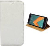 Bookcase PU Lederlook voor HTC 10 Wit
