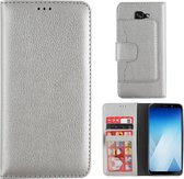 Wallet Case PU voor Samsung A8 2018/Duos/A5 2018 Zilver