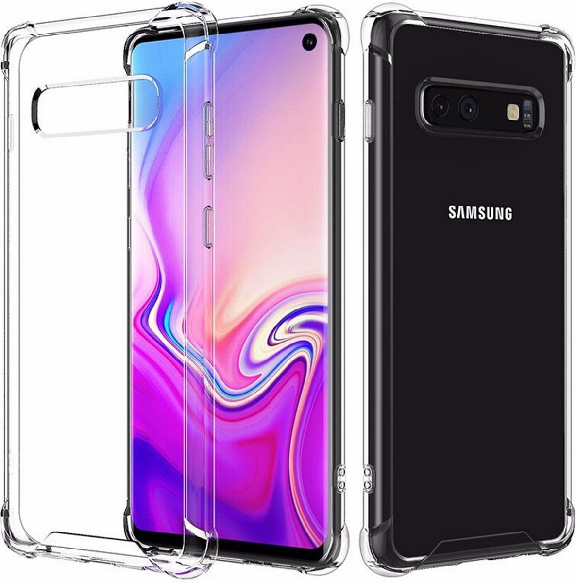 Backcover Shockproof TPU + PC voor Samsung S10E Transparant
