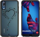 Backcover Clear Bumperlook voor Huawei P20 Hart Zwart