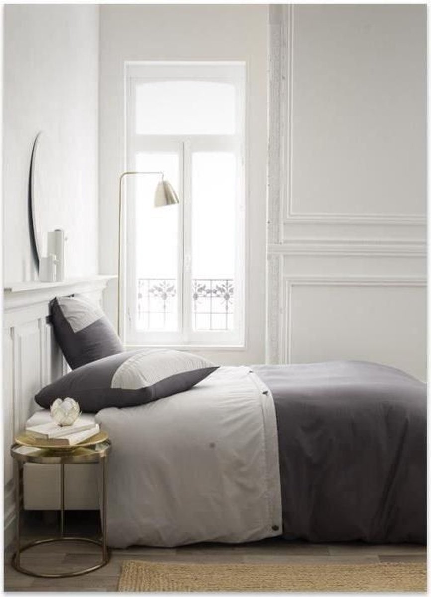 dekbedovertrek Apoline Dekbedset - 100% katoen Percal - 260 x 240 cm - Gunmetal Grey