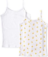 Little Label - top 2-pack - white & lemons - maat: 92 - bio-katoen