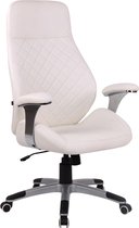 Bureaustoel - Ergonomische bureaustoel - Design - In hoogte verstelbaar - Kunstleer - Wit - 61x49x126 cm
