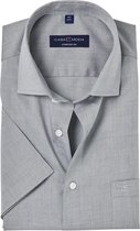 CASA MODA comfort fit overhemd - korte mouw - grijs - Strijkvrij - Boordmaat: 49