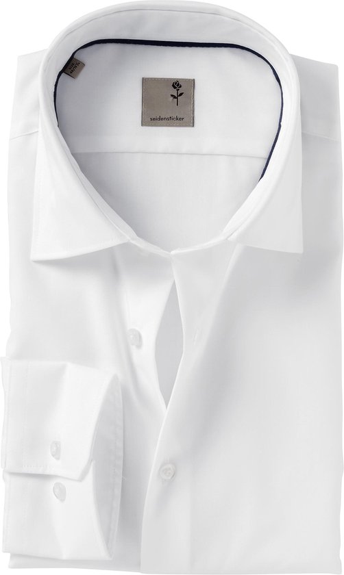 Seidensticker shaped fit overhemd - mouwlengte 7 - wit - Strijkvrij - Boordmaat: 41