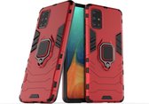 Samsung Galaxy A51 Robuust Kickstand Shockproof Rood Cover Case Hoesje ABL