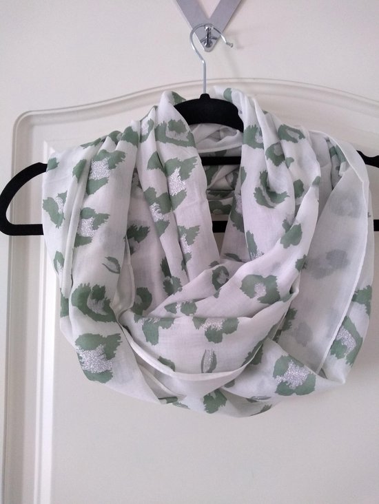 Ronde sjaal in tijgerprint in de kleuren wit en groen | bol.com