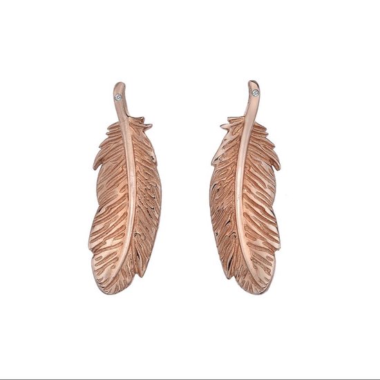Hot Diamonds Feather Stud Earrings Rose Gold plated