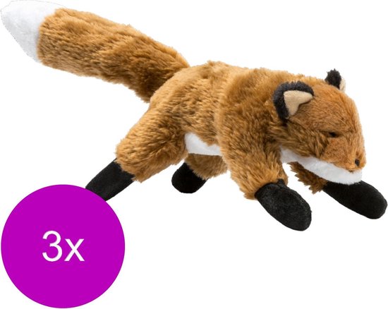 JOYELF Pluche Piepend Hondenspeelgoed, Geen Vulling Hondenspeelgoed voor Grote en Middelgrote Honden, Interactief Hondenspeelgoed met Piepend en Knisperend Papier - Vos en Wasbeer