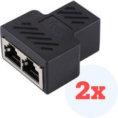 Répartiteur Ethernet / Répartiteur réseau - RJ45 - Lot de 2 pièces - Noir