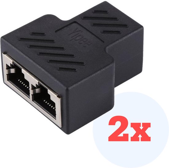 Yipee - Ethernet Splitter / Netwerk Splitter - RJ45 - Set van 2 stuks -  Zwart | bol.com