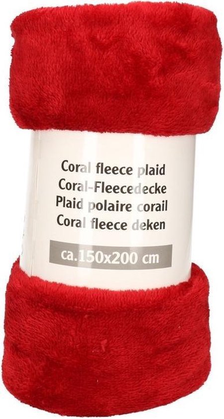 adverteren Versnipperd Ademen Donker rood fleece deken 150 x 200 cm - plaid - woonaccessoires | bol.com