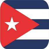 45x Bierviltjes Cubaanse vlag vierkant - Cuba feestartikelen - Landen decoratie