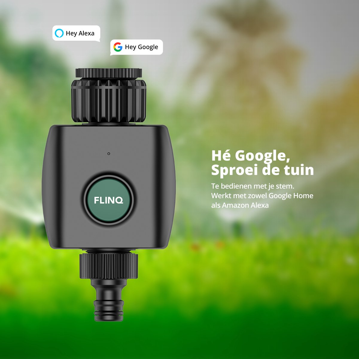 XinFuture Intelligente irrigatiecomputer, wifi, 3 uitgangen met 300 meter RF super wifi-afdekking, tuinirrigatiesysteem met regenkrant, app en spraakbesturing, automatische timer