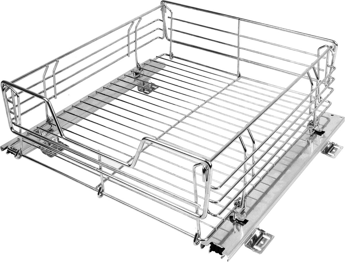 kastlade Midi uittrekbare plank, staal, 51 x 18,5 x 40 cm, chroom