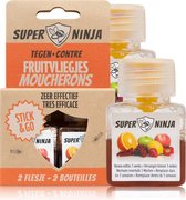 Super Ninja - Fruit Fly Ninja® - Fruitvliegjes vanger - 100% natuurlijk en Milieu verantwoordelijk fruitvliegjes bestrijden - 2 pack fruitvliegjesval.