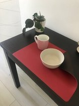 Luxe afwasbare Placemat - Rechthoekig 45cmx31cm - dubbelzijdig - Skai rood/bruin - Per set van 12stuks
