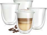 Barista Napoli 4 x 250 ml cappuccino glazen dubbelwandig – dubbelwandige glazen voor koffie, thee of dessert – vaatwasmachinebestendig