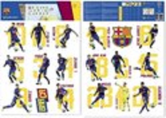 Muursticker FC Barcelona 16 Spelers - Voetbalkamer -18 stickers