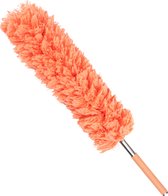Lifetime Clean plumeau/duster XL - uitschuifbaar - synthetisch - oranje - 55-142 cm - stoffer/ragebol